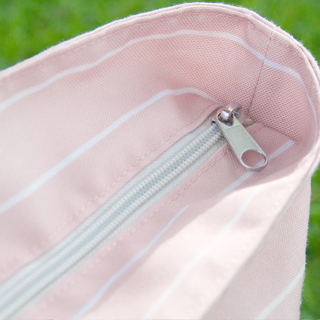 Florence Tote | Pink & White Stripe