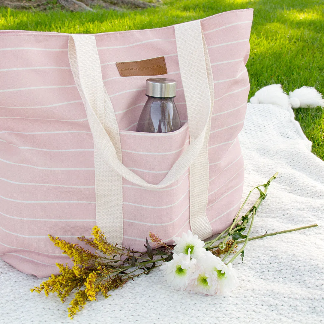 Florence Tote | Pink & White Stripe