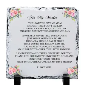 For My Mother Plaque