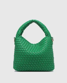 Gabby Mini Woven Shoulder Bag - Apple Green