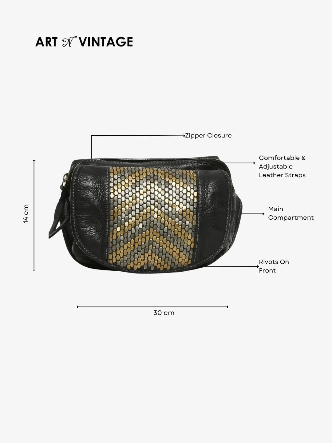 Genuine Black Leather Waist Belt Bag