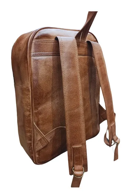 Genuine Leather Tan Brown Laptop Bag - LB002