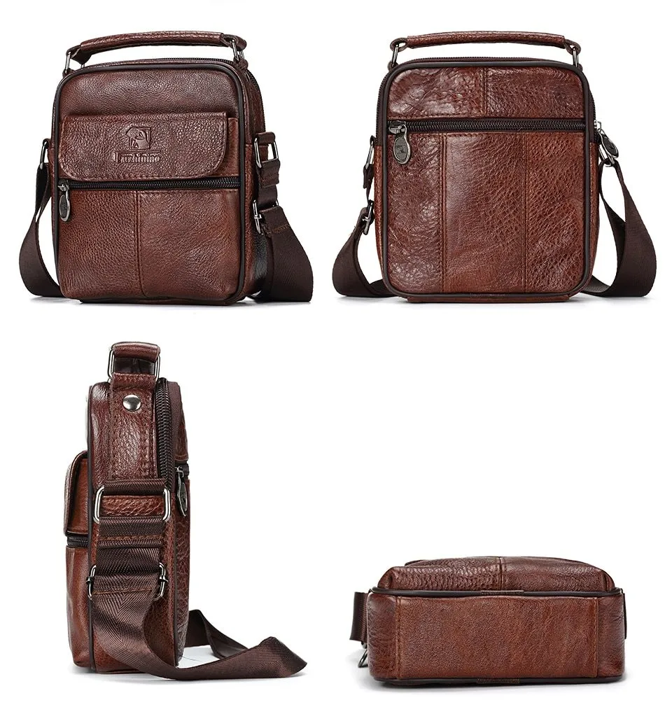 Genuine Raw Leather Messenger Bag