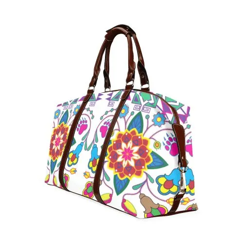 Geometric Floral Winter-White Classic Travel Bag