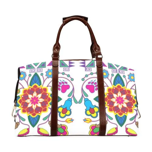 Geometric Floral Winter-White Classic Travel Bag