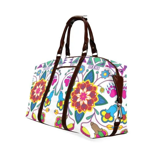 Geometric Floral Winter-White Classic Travel Bag