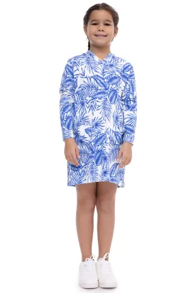 Girl's Catalina Beach Cover-Up Dress | White Ohana Palm