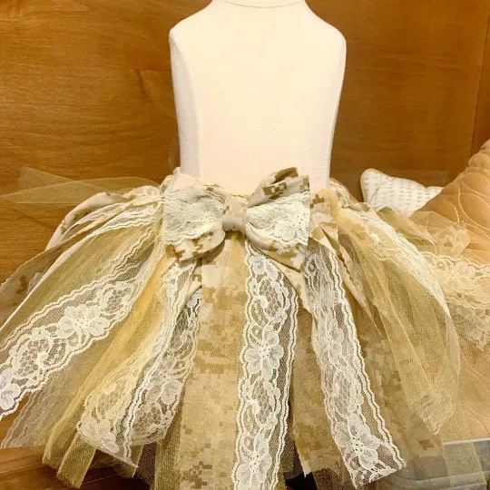 Girls Marine Desert Camo Shabby Chic Tutu