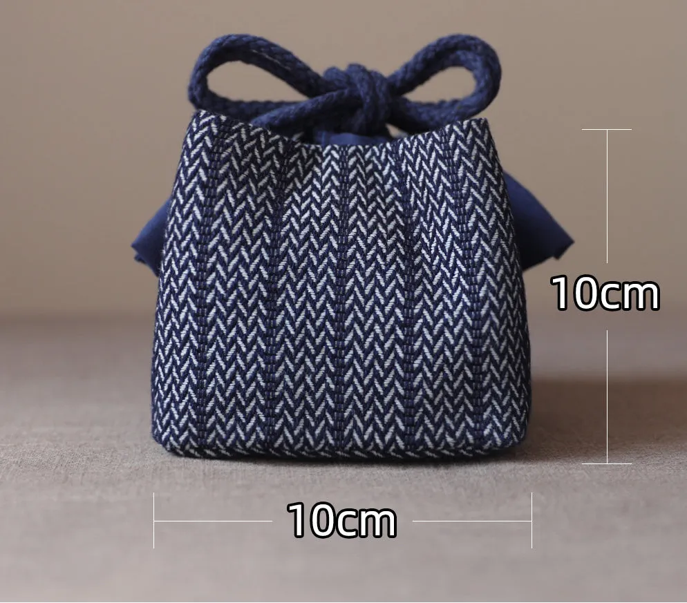 Gohobi Denim Small Teaware Storage Travel Bag