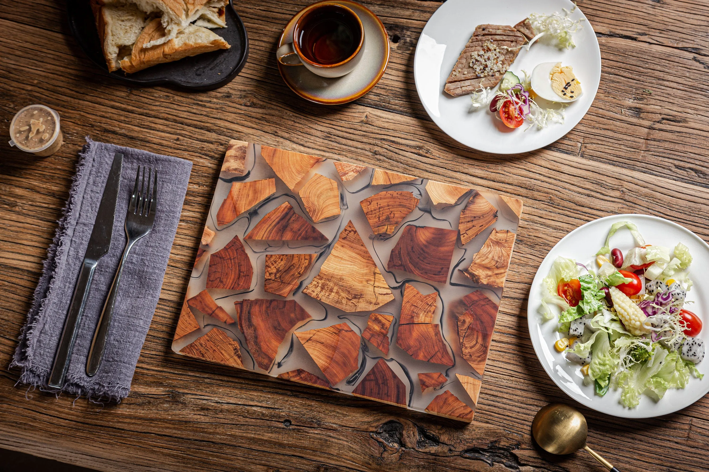 Gohobi Rectangle Wooden Resin Placemat (29cm)