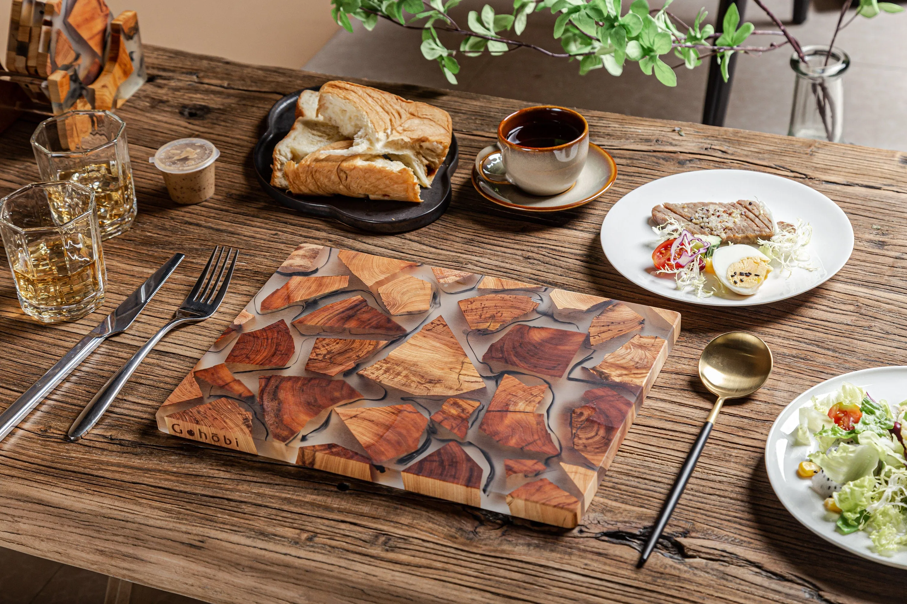 Gohobi Rectangle Wooden Resin Placemat (29cm)