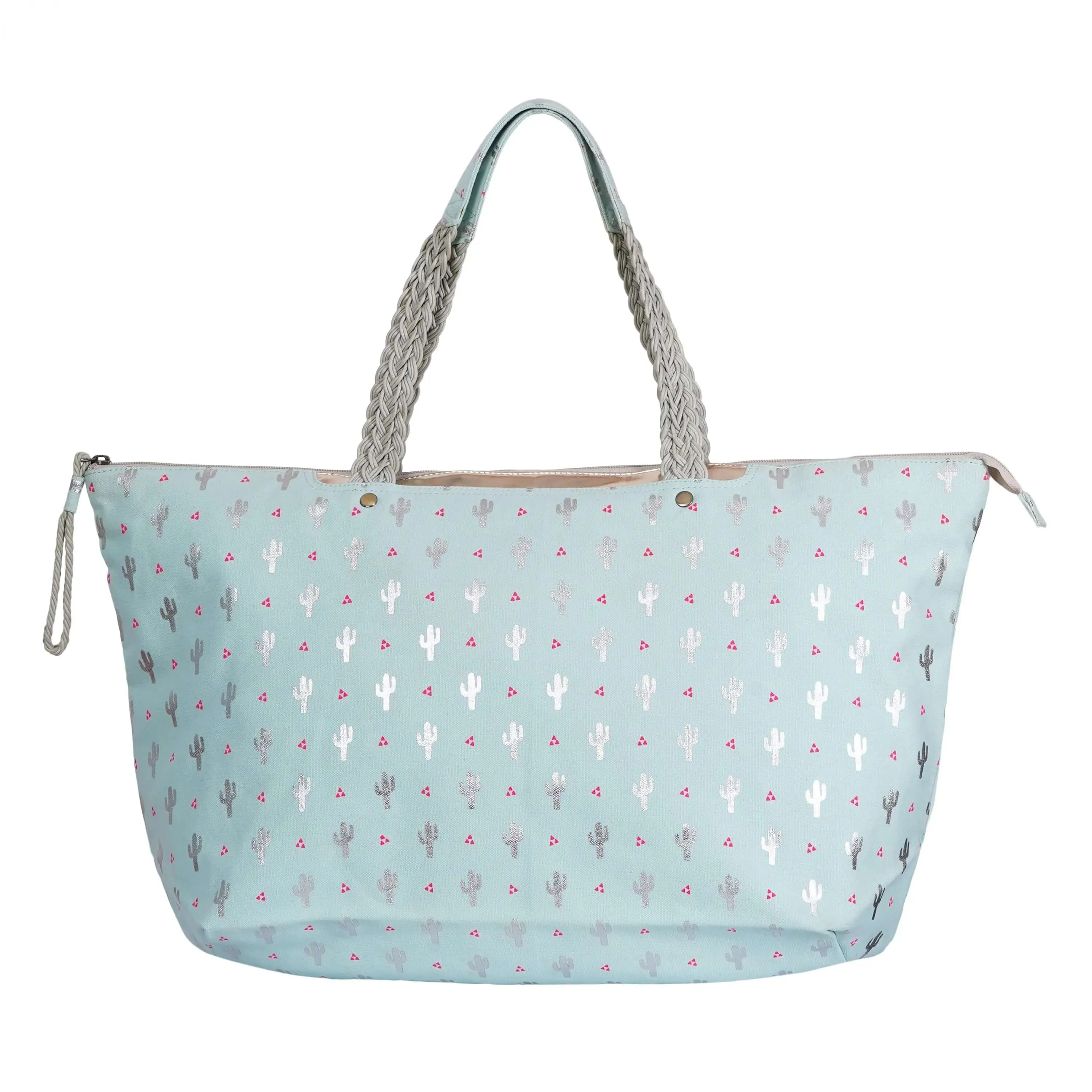 Handwoven Cotton Cactus Printed Canvas Bag