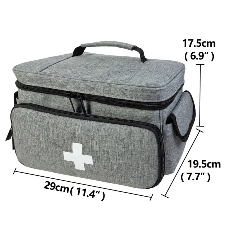 Home Family First Aid Kit Bag Large Capacity Medicine Organizer Box Storage Bag Travel Survival Emergency Empty Portable Home F