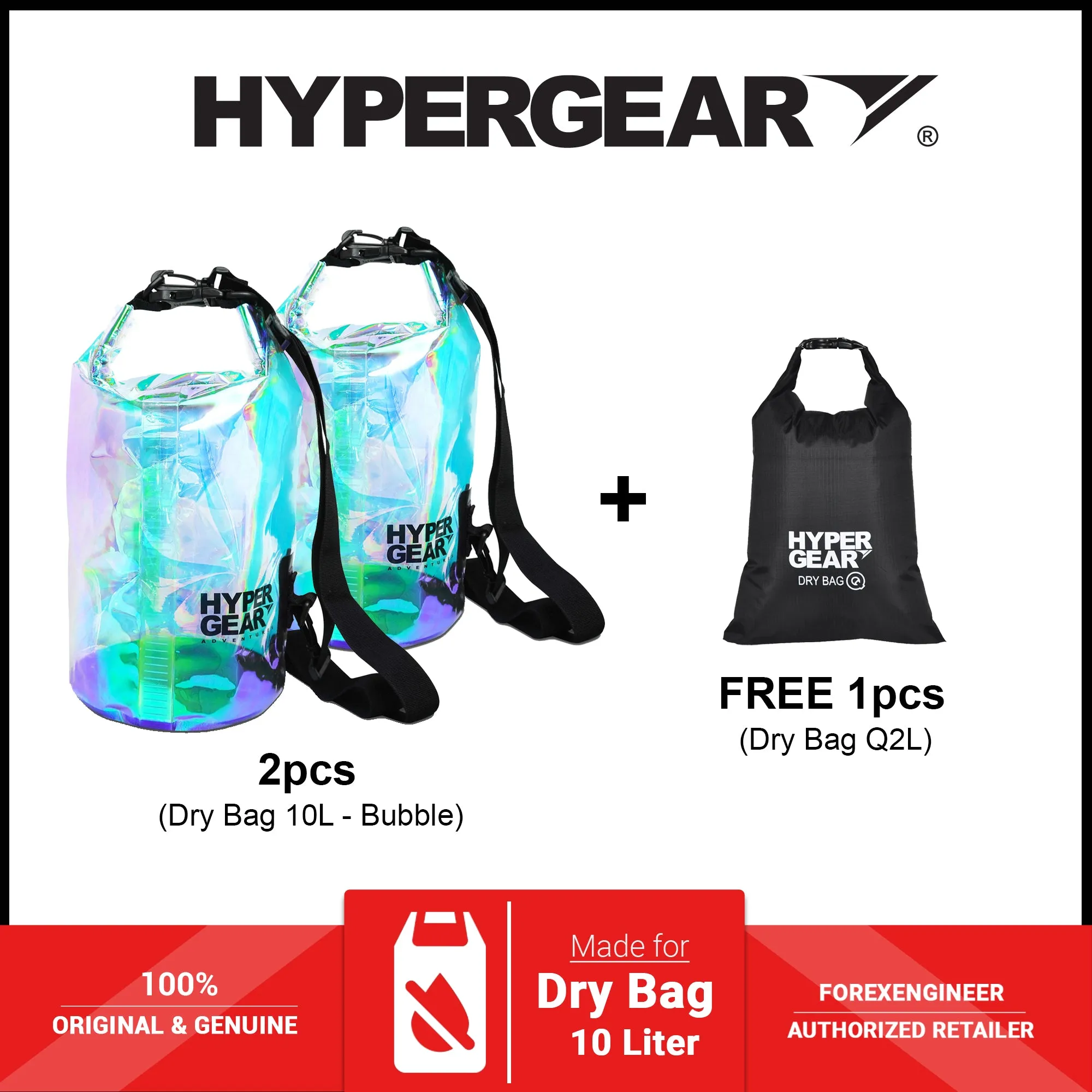 HyperGear 10L Dry Bag - Bubble ( 2pcs )   FREE ( 1pcs ) Dry Bag Q2L ( Barcode: 301158   30111 )