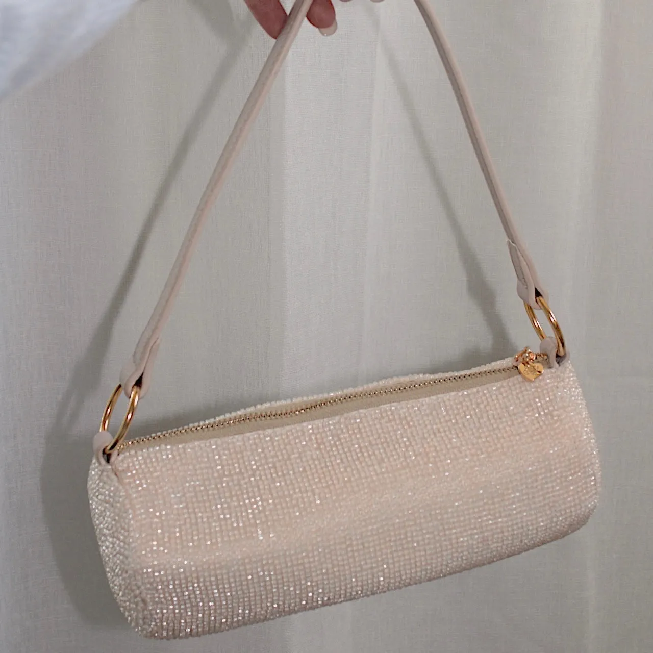 Icon Beaded Bag in Vanilla