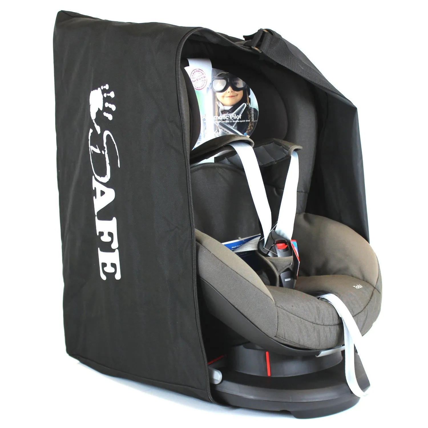 iSafe Universal Carseat Travel / Storage Bag For Britax Evolva 1-2-3 Plus Car Seat (Black Thunder)