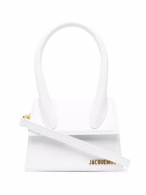 JACQUEMUS White Leather Le Chiquito Top-handle Handbag