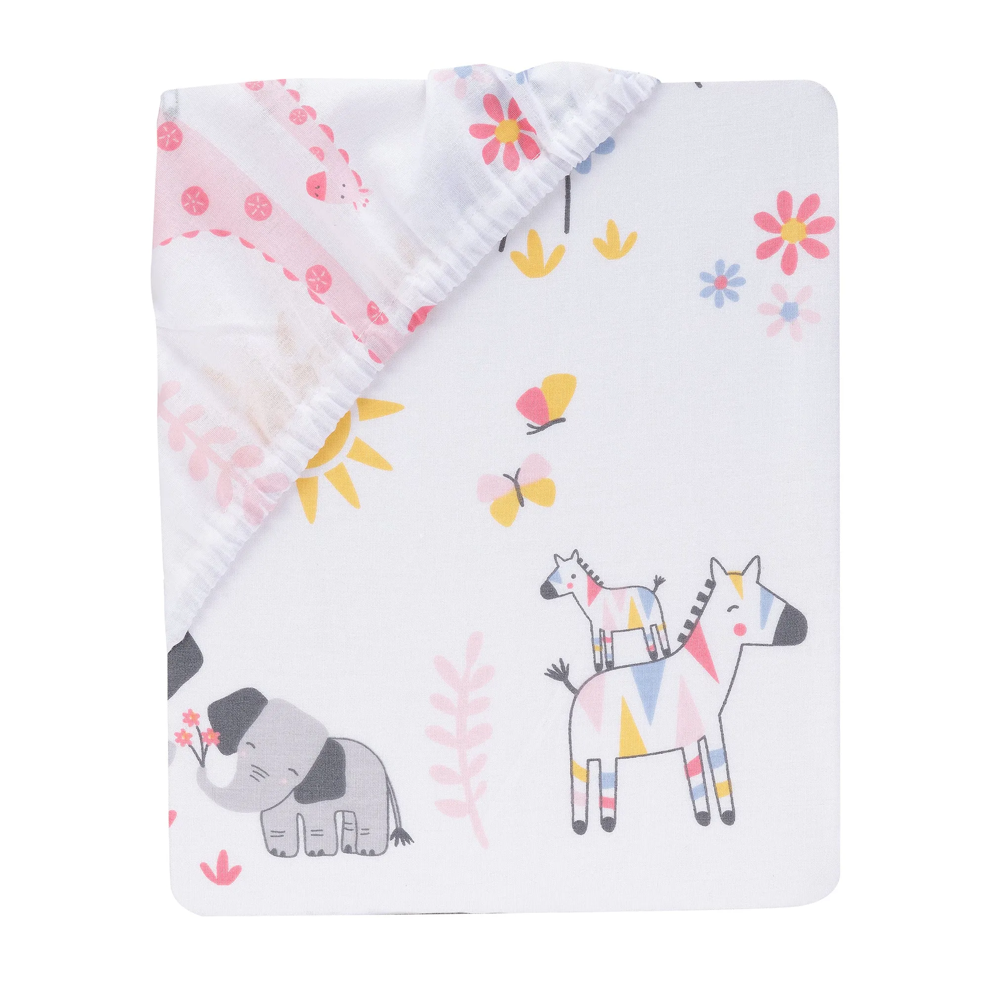 Jazzy Jungle Cotton Fitted Crib Sheet