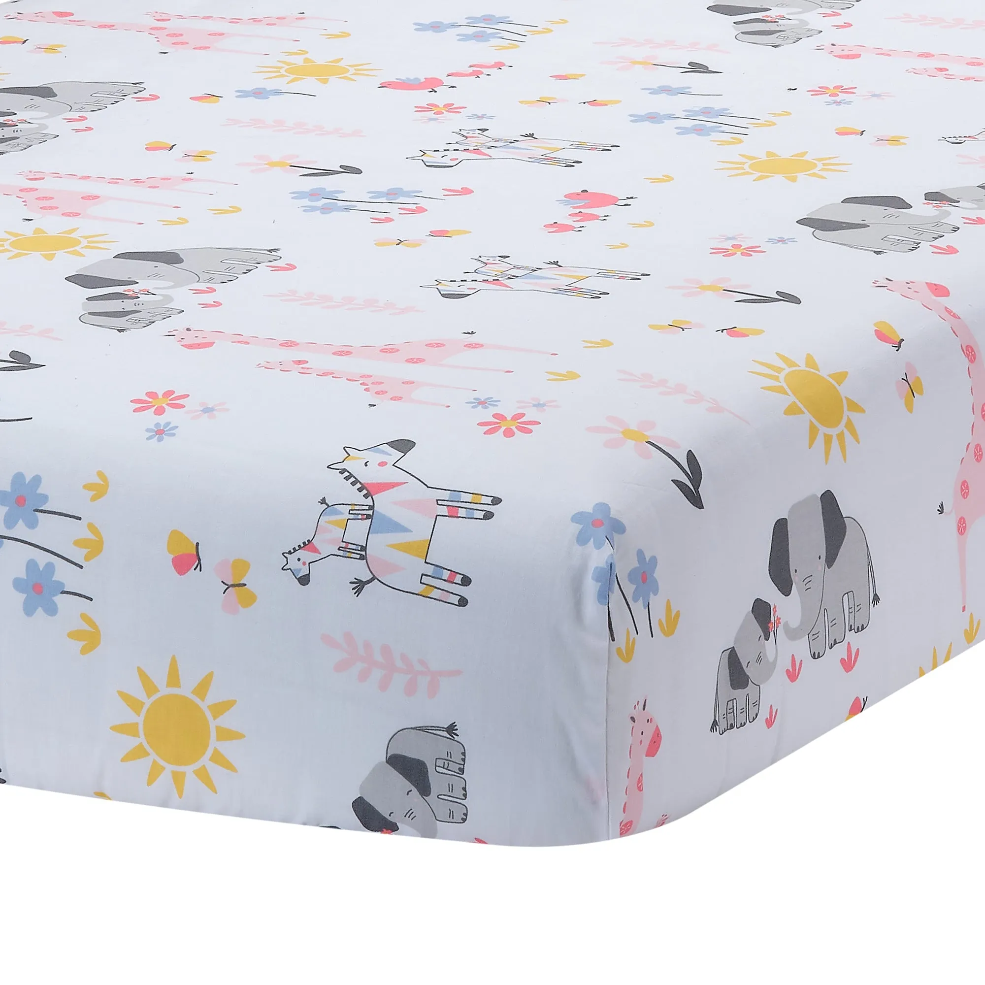 Jazzy Jungle Cotton Fitted Crib Sheet