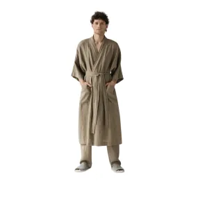 Khaki Linen Bathrobe