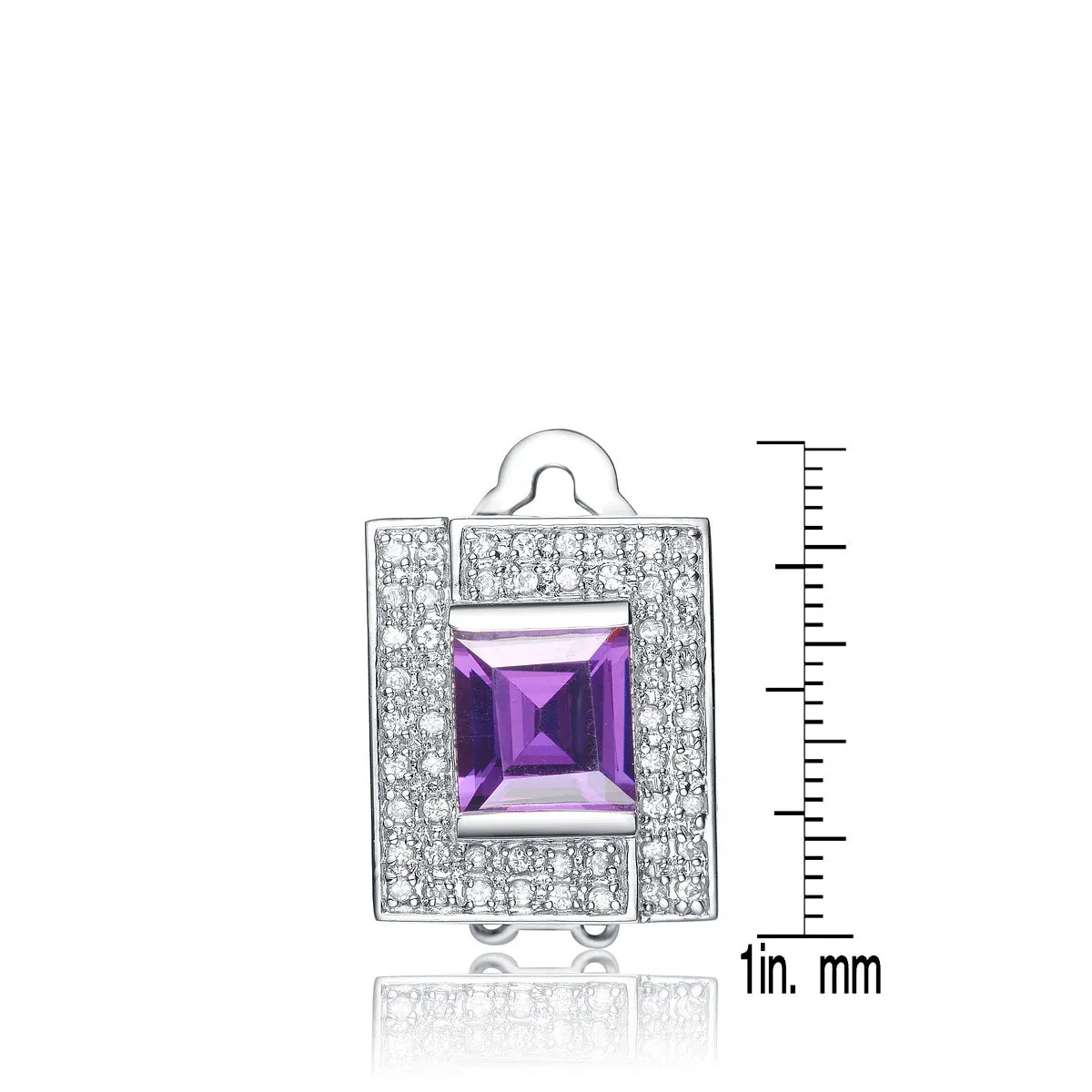 La Scène Purple Square Stud Earrings