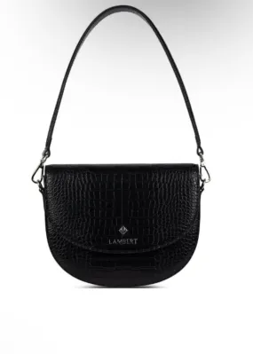 Lambert Bags Naomi Black Croco Vegan 2 in 1 Handbag