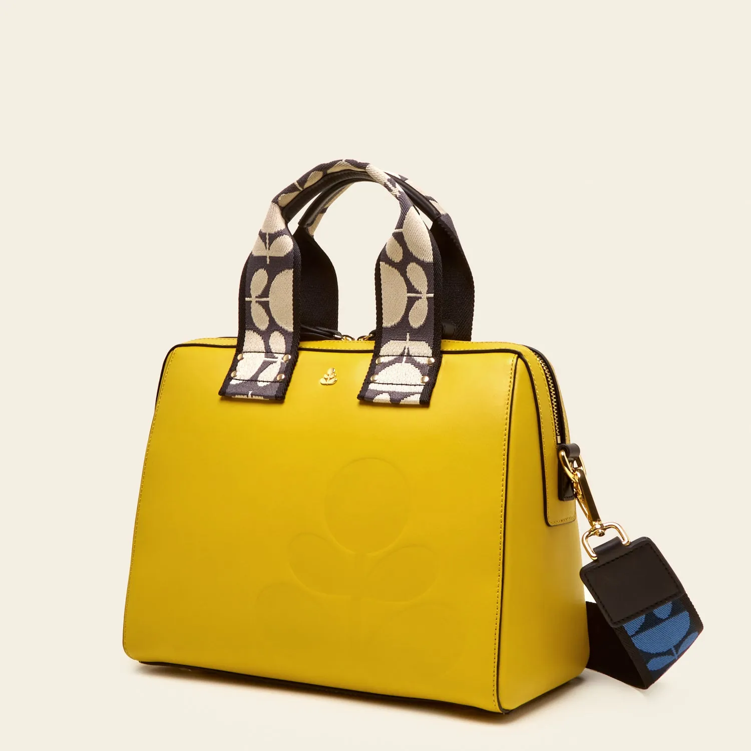 Large Iris Handbag - Embossed Yellow