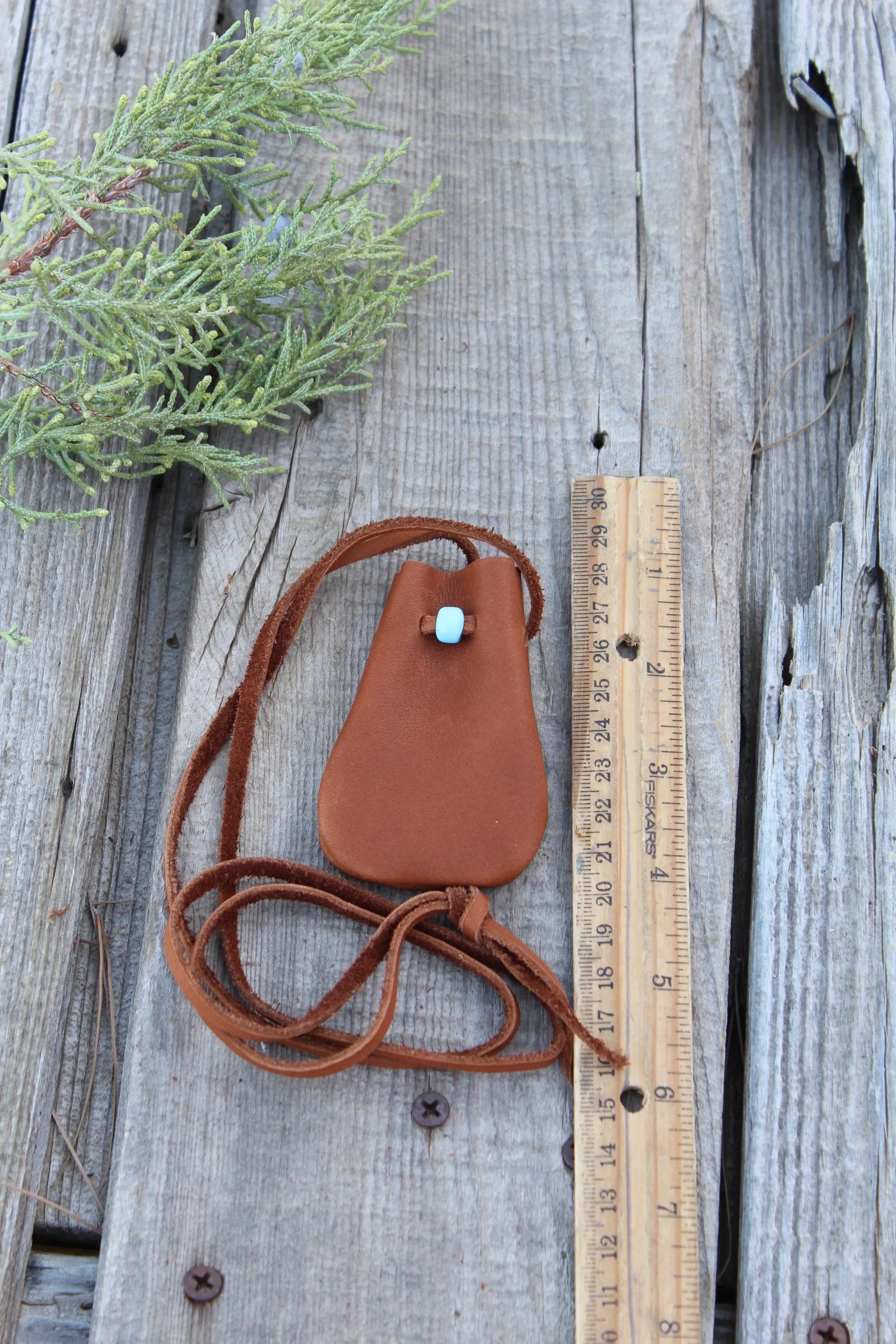 leather medicine bag, small amulet bag, crystal pouch