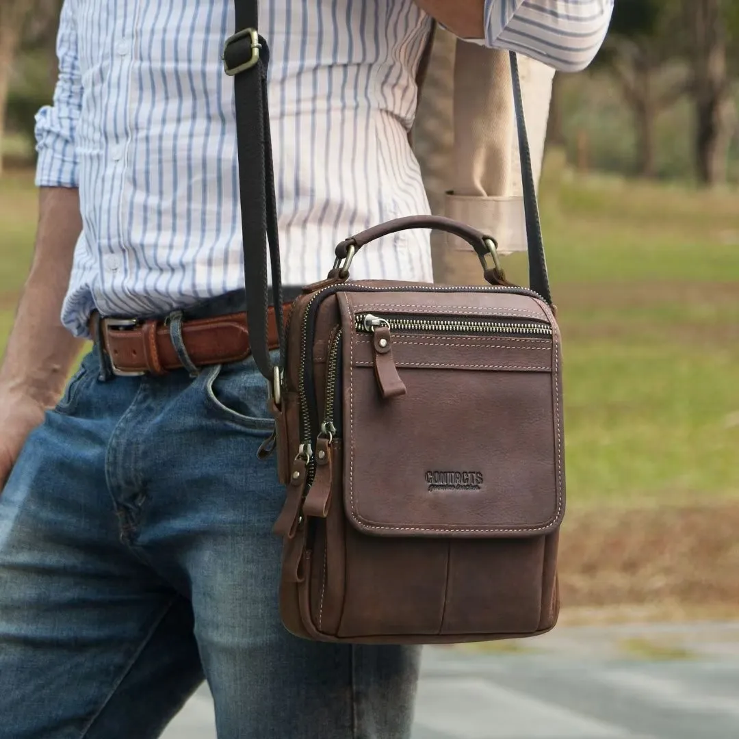 Luxury Crossbody Messenger Bag: Crazy Horse Classic Collection