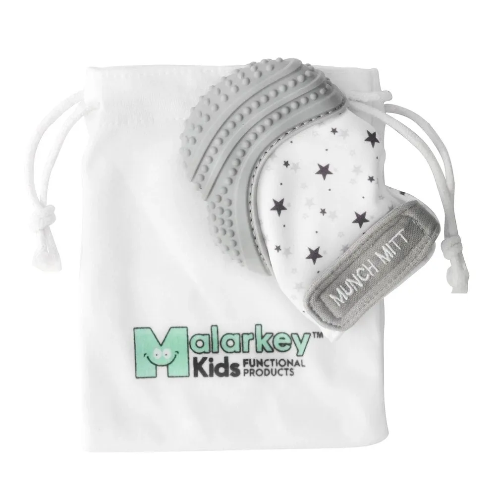 Malarkey Kids Munch Mitt Teething Mitt - Grey Stars