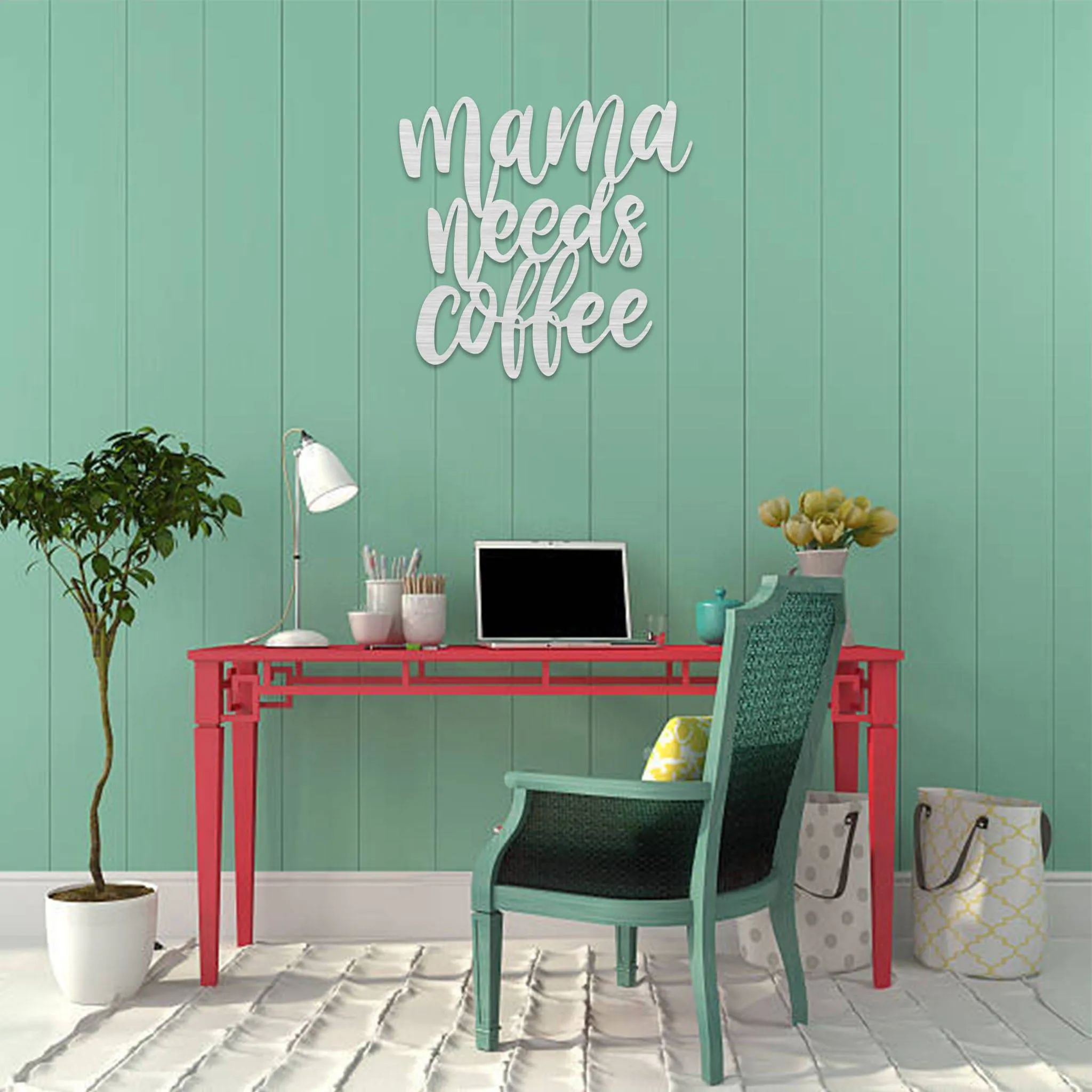 Mama Needs Coffee - Metal Wall Art