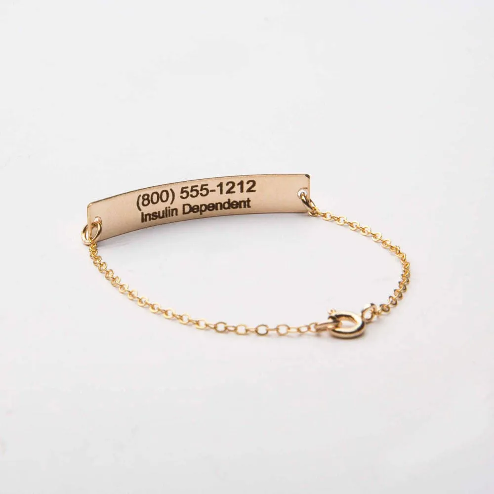 Medical Alert Rectangle Bar Bracelet - CG424B_1.5X0.25. Starts at