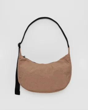 Medium Nylon Baggu Crescent Bag - Cocoa