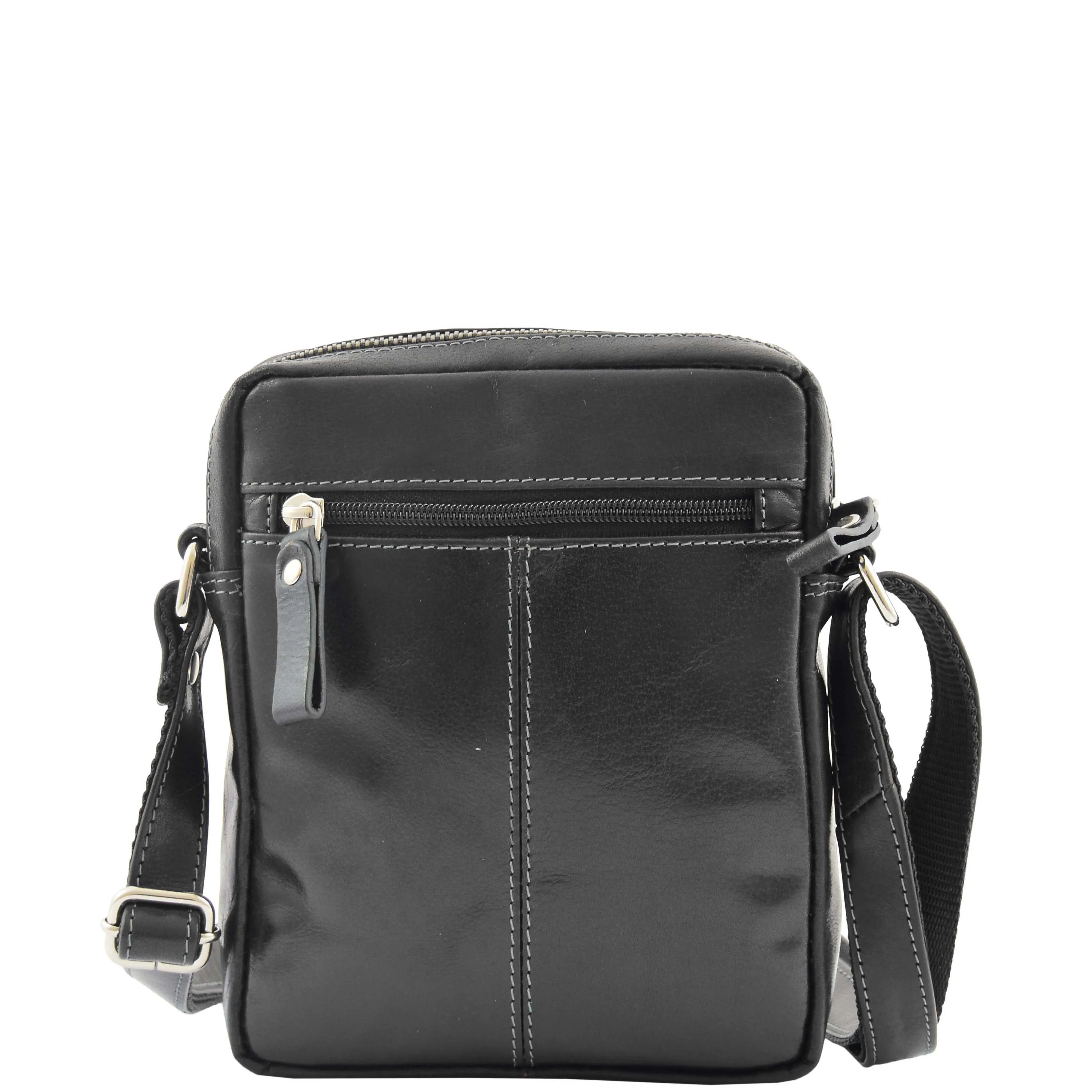 Mens Leather Cross Body Flight Bag Belgrade Black