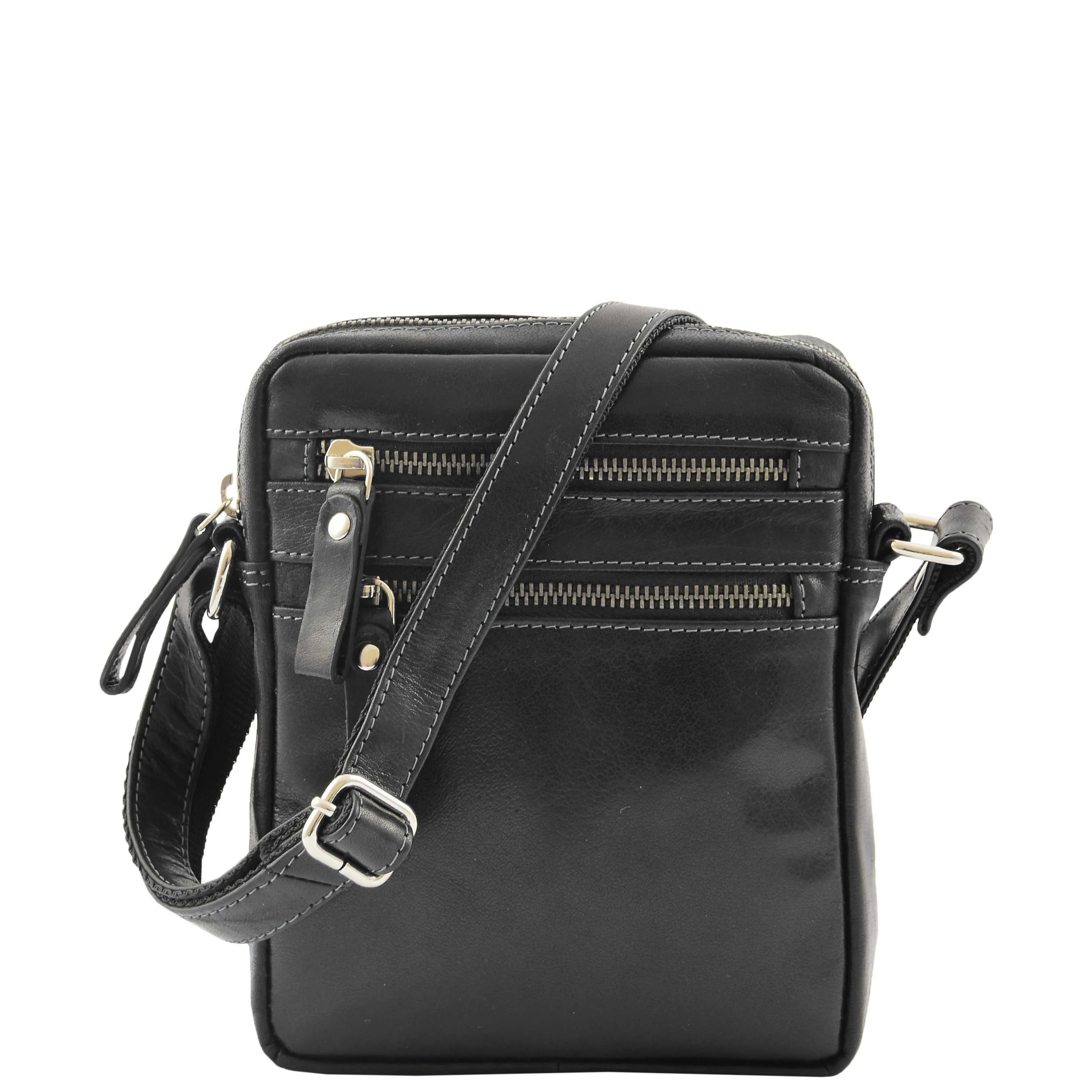 Mens Leather Cross Body Flight Bag Belgrade Black