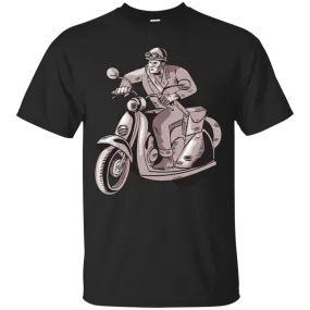 Messenger Riding Scooter Woodcut T-Shirt