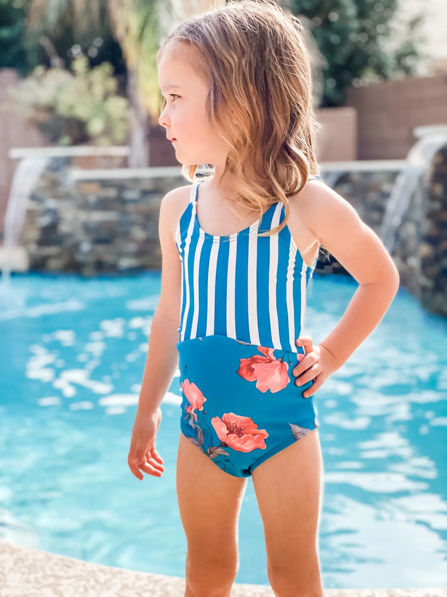 Mini Sailor | Blue Stripe/Blue Floral | Final Sale