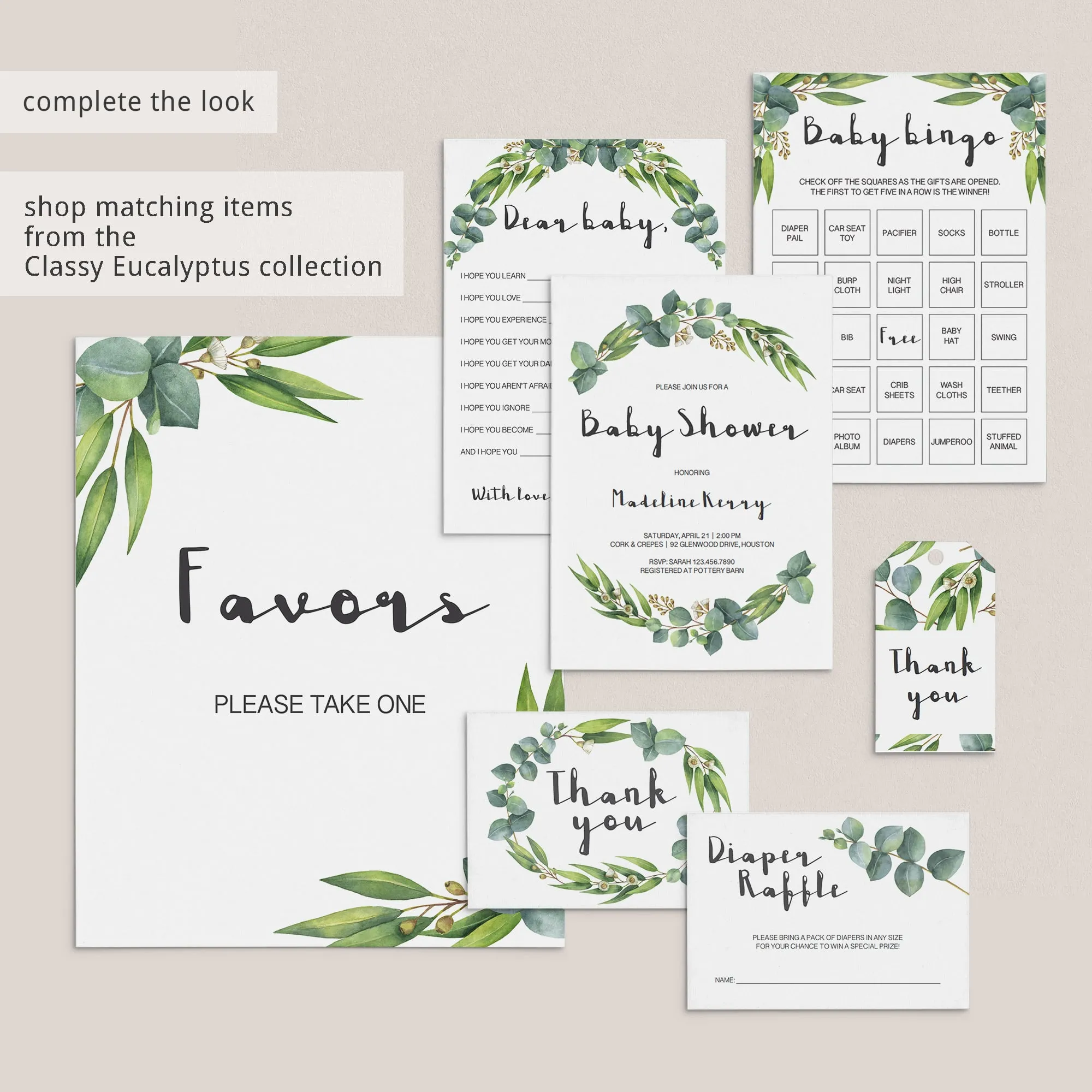 Modern Chic Baby Shower Games Bundle Printable