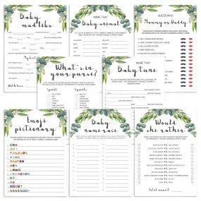 Modern Chic Baby Shower Games Bundle Printable