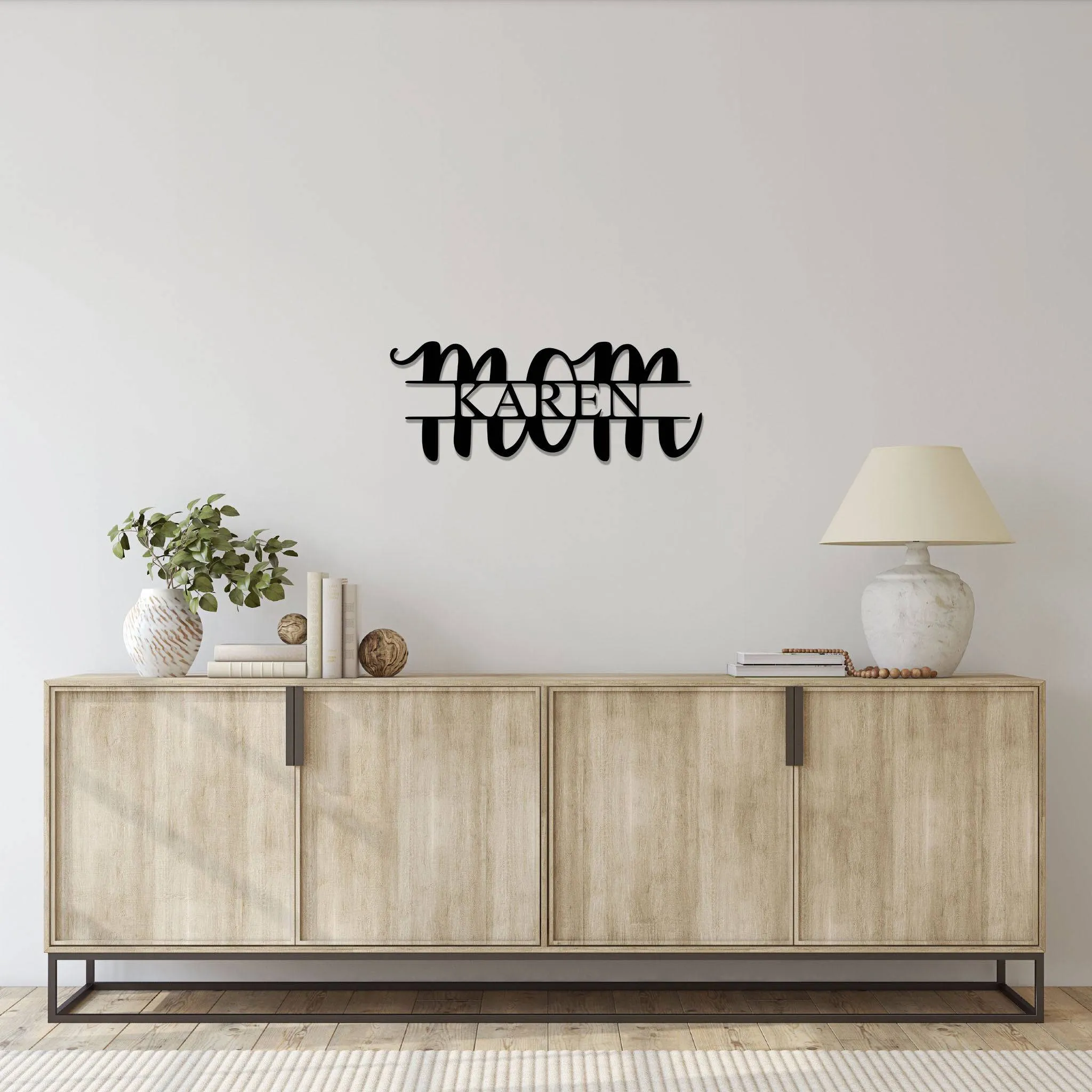 Mom Monogram - Metal Wall Art