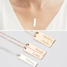 Mommy Necklace - Personalized Custom Engraved Bar Jewelry - CG352N. Starts at