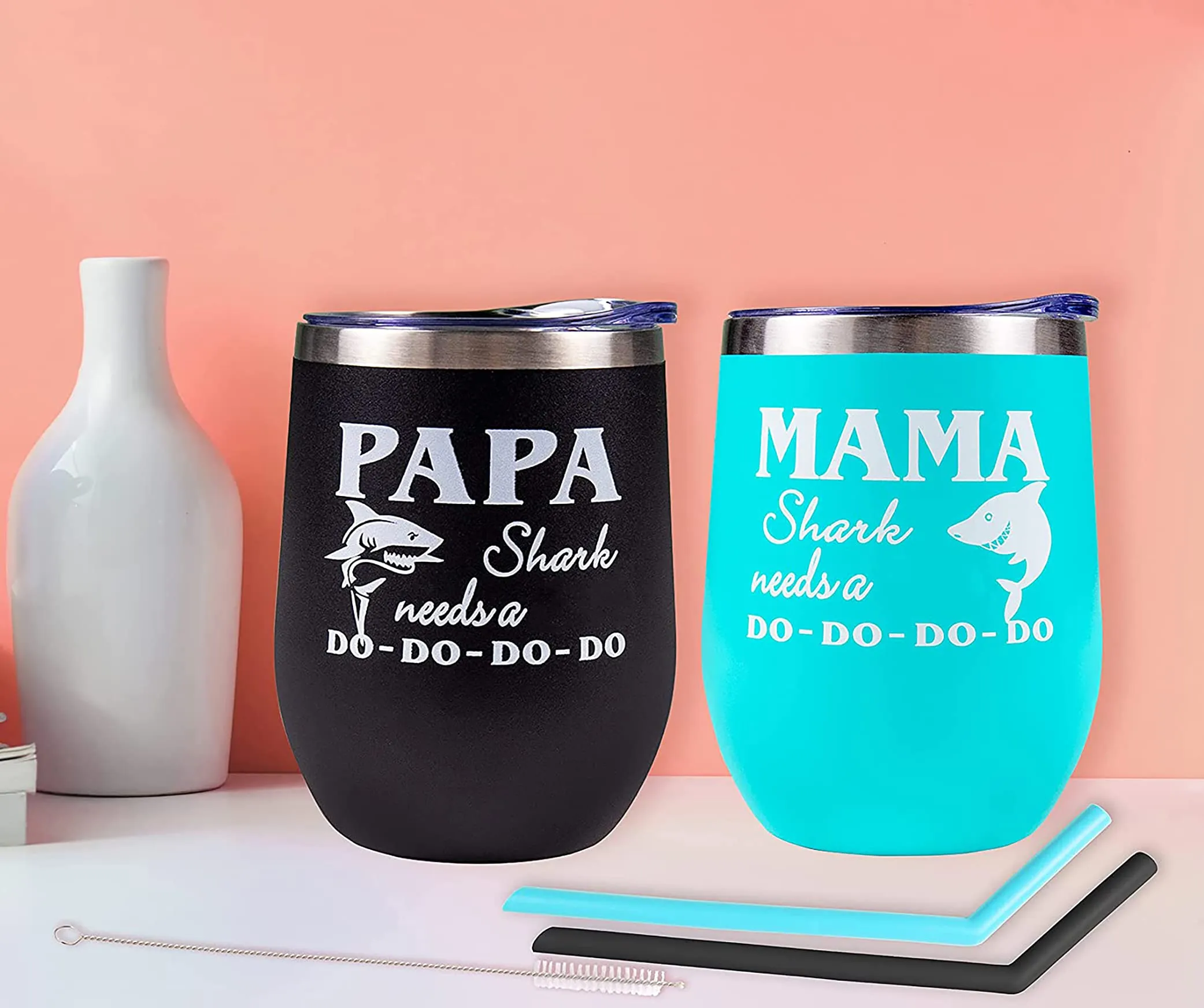 Mommy Shark Tumbler,Mama Shark Mug,Mama Shark Daddy Shark, Mommy and Daddy Shark Mug,Papa