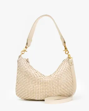 Moyen Messenger Bag - Cream Woven Checker