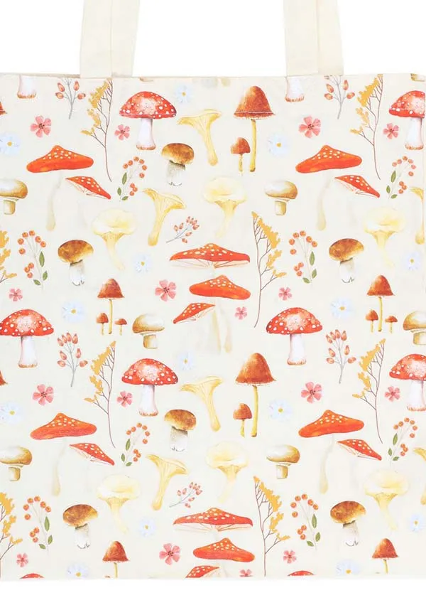 Mushroom Print Polycotton | TOTE BAG