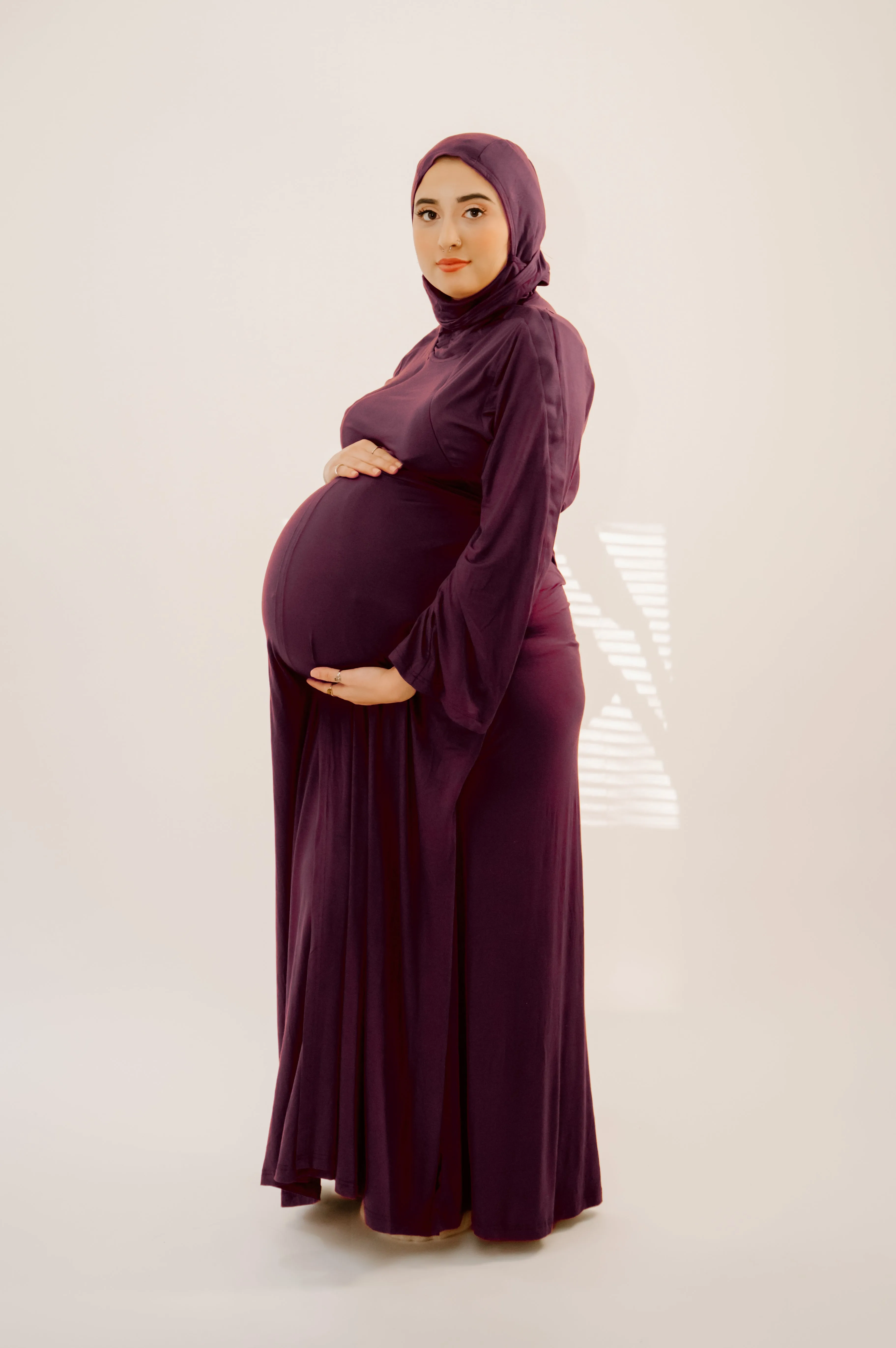 Nadia Labor & Postpartum Gown in Plum