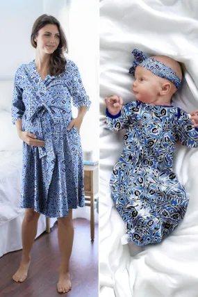 Natalia Robe & Baby Receiving Gown & Headband Set