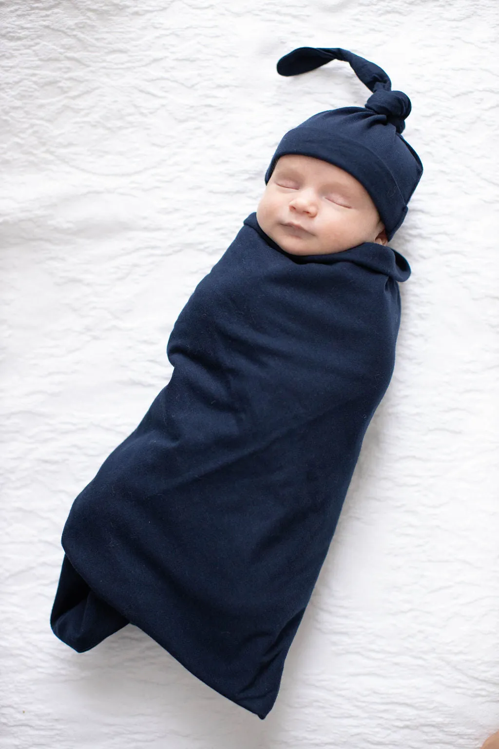 Navy Robe & Swaddle Blanket Set