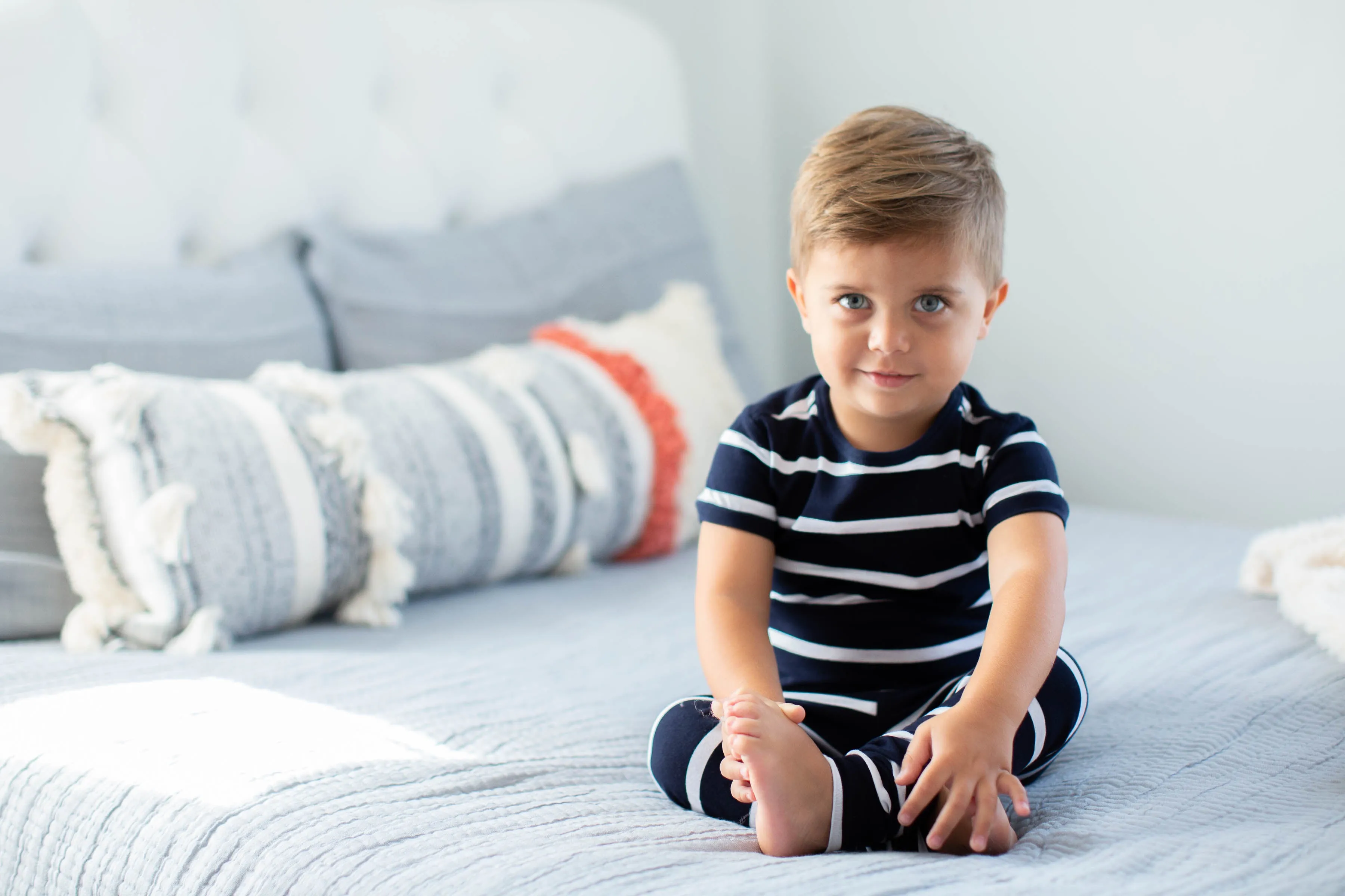 Navy Stripe Kids Pajama Set