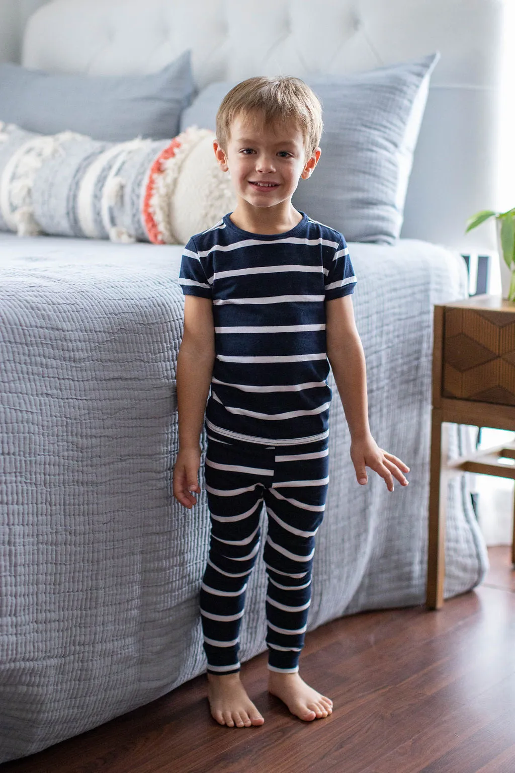 Navy Stripe Kids Pajama Set