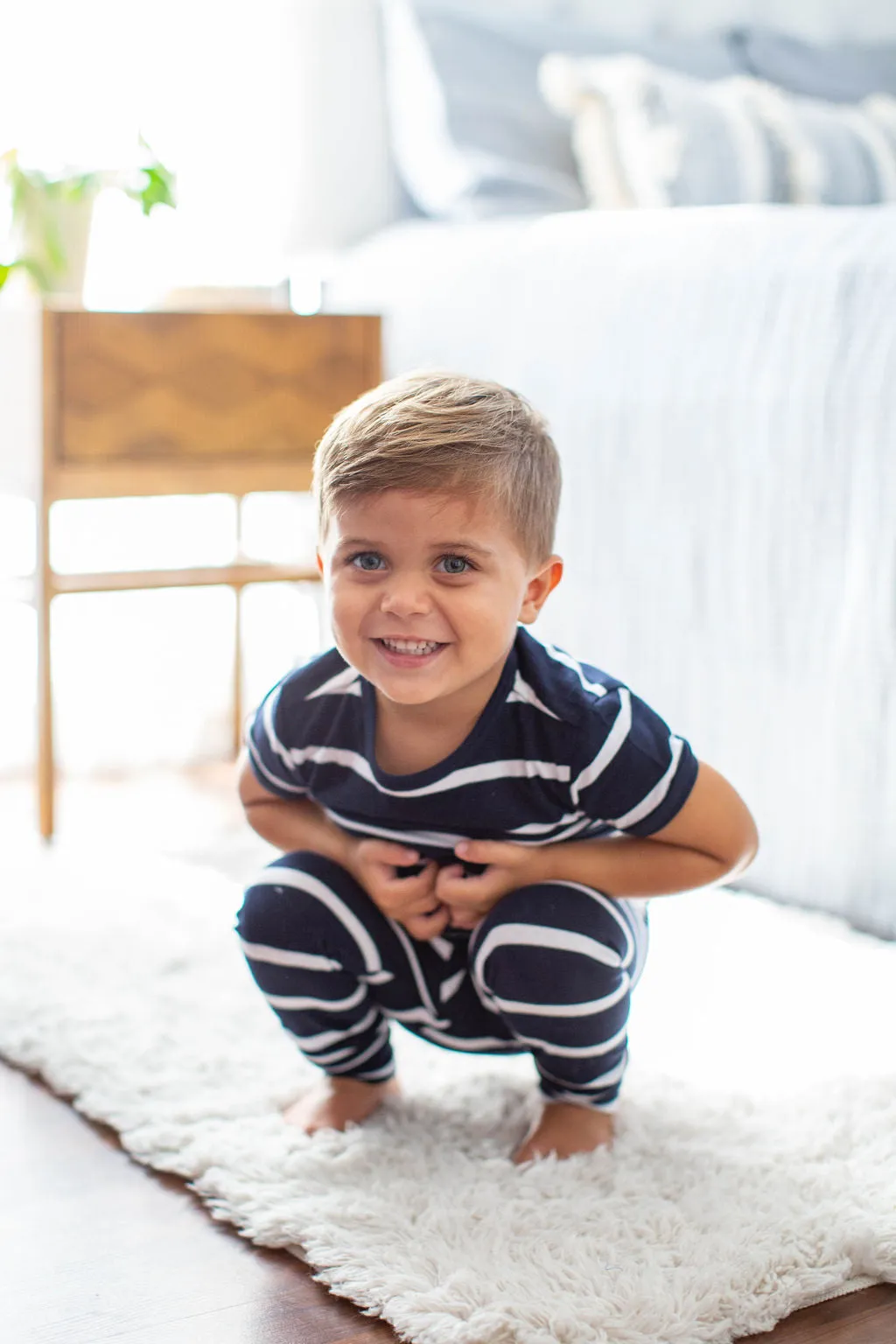 Navy Stripe Kids Pajama Set